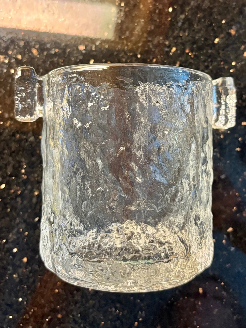Vintage Mid-Century Modern Glass Scandinavian Sculpture Ice Bucket -Gorgeous!